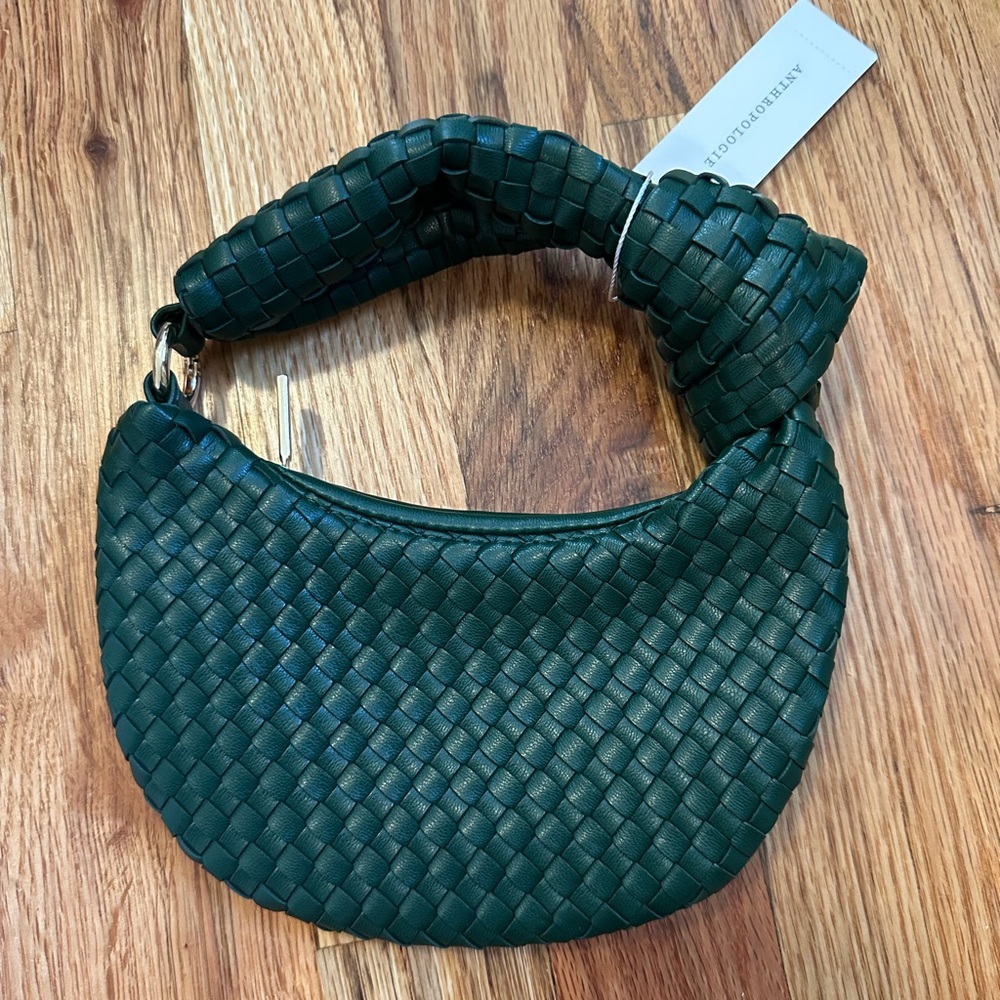 *NWT: Green Woven Micro Bag/Bag Charm from Anthropologie